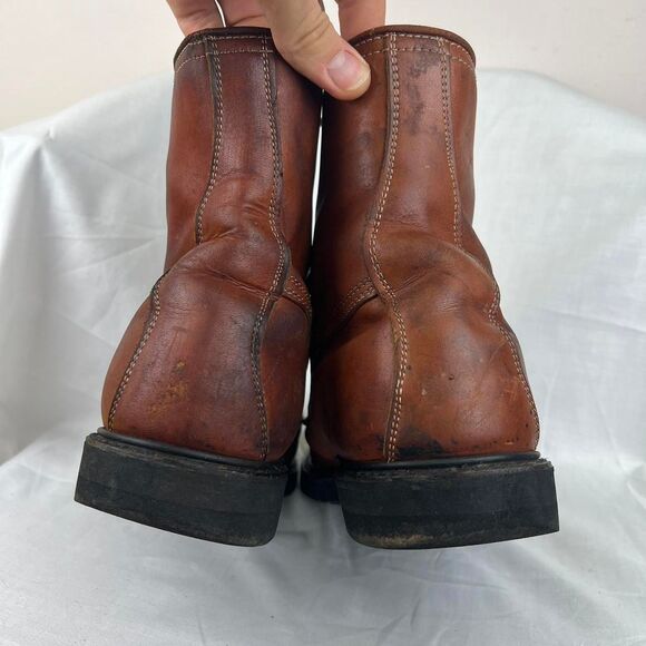 Vintage Engineer Brown leather lace-up boots with a rugged, indie vibe Size 10.5 - Picture 6 of 8